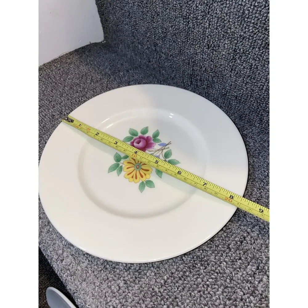 Lenox Butterfly Meadow Set of 5 Party Snack Plates Set 8” Flora Flower Lot White